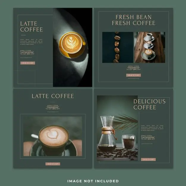 Premium PSD _ Coffee social media post Instagram template bundle post.webp
