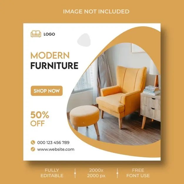 Plantilla de publicación de redes sociales de instagram de muebles _ Archivo PSD Gratis.webp