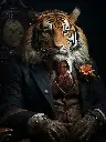 Tiger in a sute _ digital print _ 3 image  _ Midjorney AI Art _ high quality _ Download file PNG.webp