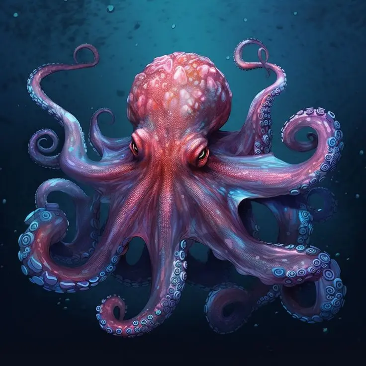 Octopus Color and Watercolor (2 Pack) _ AI Digital Download _ Digital Art _ Animal _ Digital Image.webp