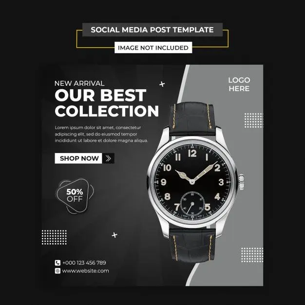 Premium PSD _ Modern watch social media and instagram post template.webp