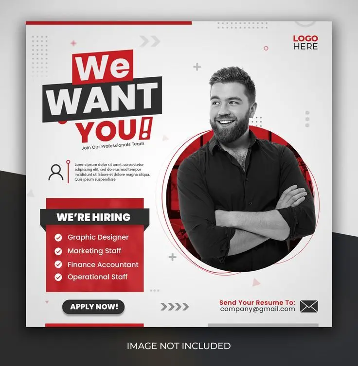 We are hiring job position social media instagram and facebook promotion post flyer design template.webp