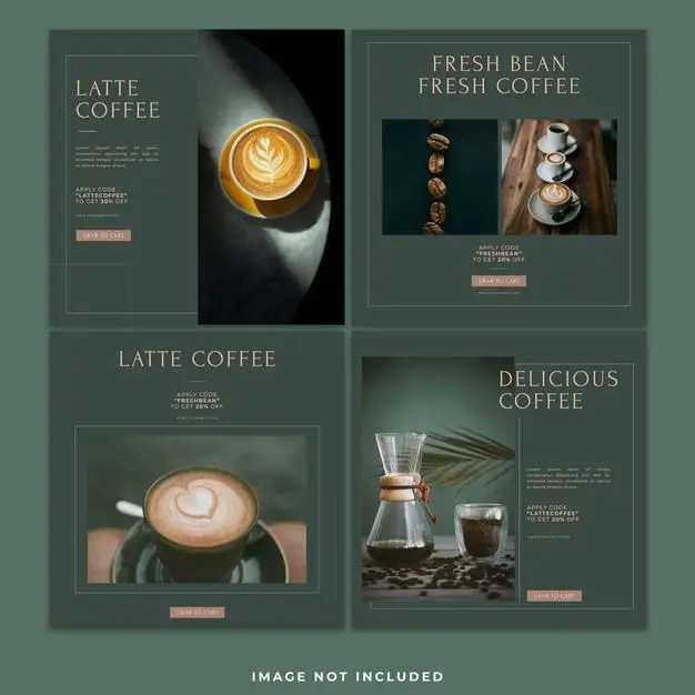 Premium PSD _ Coffee social media post Instagram template bundle post.webp