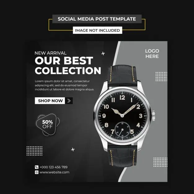 Premium PSD _ Modern watch social media and instagram post template.webp
